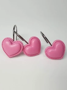 12pcs Heart Shaped Shower Curtain Hook - Pink - View 9