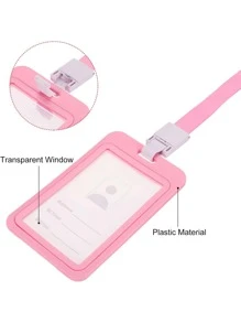 5入組塑料ID徽章夾，超厚防水卡夾，遊輪卡名牌徽章夾，護士，辦公室和學校 - 粉色 - 查看 6