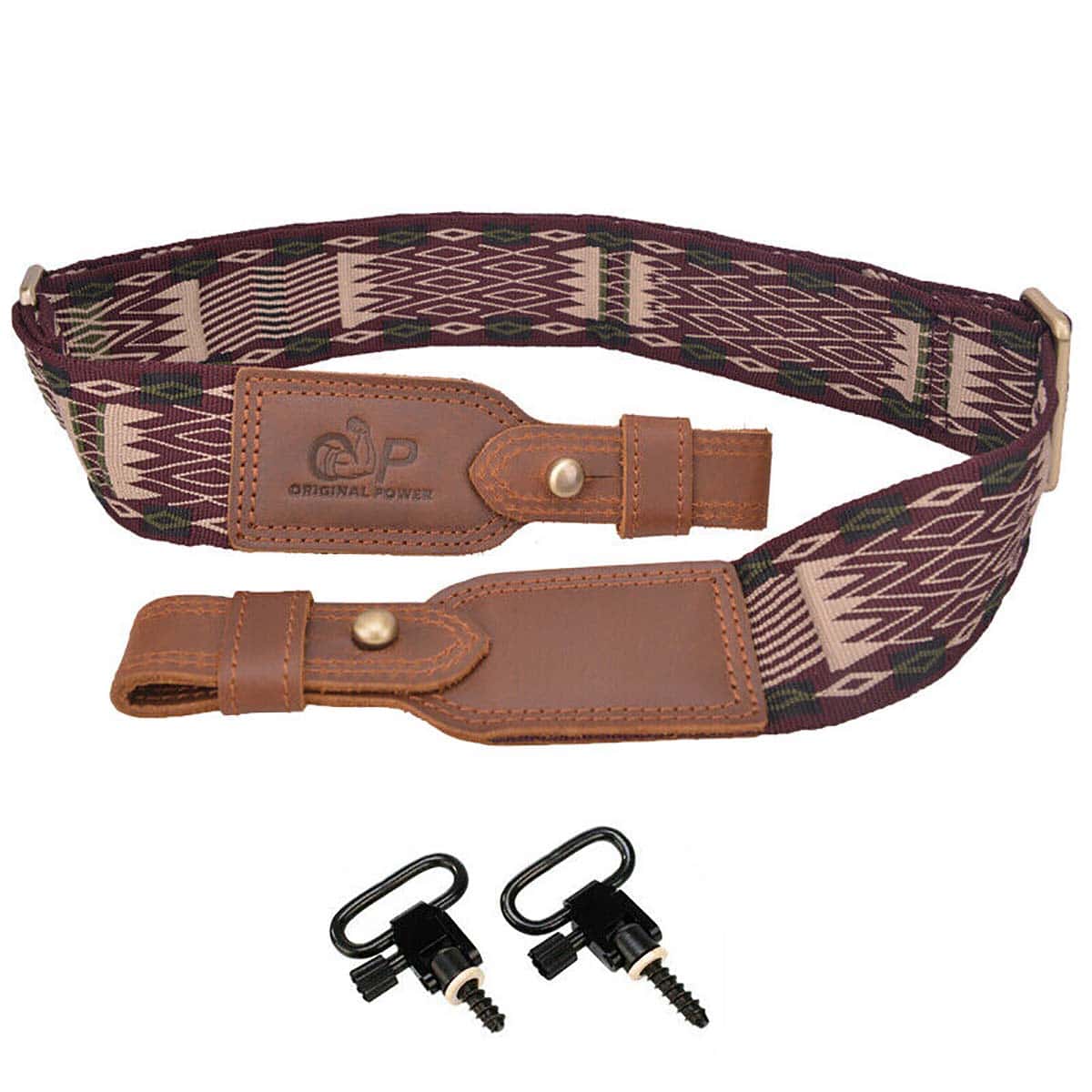 Hunting Rifle Sling Swivels 2 inch Wide Gun Strap For Shotgun /Marlin - màu nâu - Xem 1