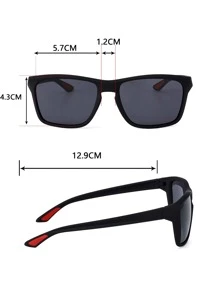 1pc Classic Retro Casual Sports Plated Real REVO Lens Fashion Fashion Glasses, Matte Texture Coating, Nose Bridge Lock Design With Rubber Non-Slip Temple Tips [Free: Lanyard, Carrying Case, Cleaning Cloth] - Black - View 5
