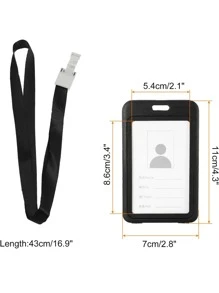 5入組塑料ID徽章夾，超厚防水卡夾，遊輪卡名牌徽章夾，護士，辦公室和學校 - 黑色 - 查看 5