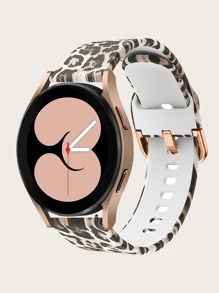 1pc Leopard Pattern Fashion Silicone Universal Watchband, For Watch Decoration - Multicolor - View 2