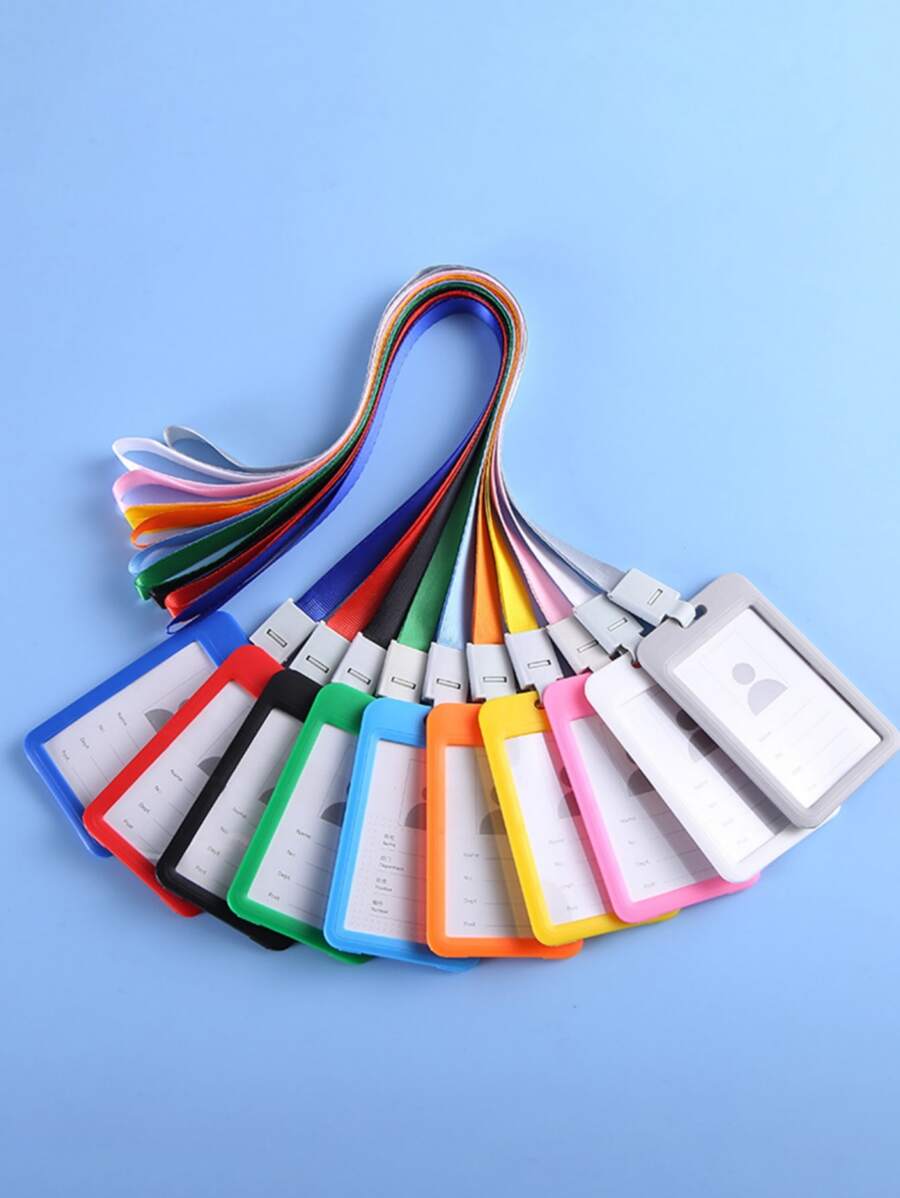 5入組塑料ID徽章夾，超厚防水卡夾，遊輪卡名牌徽章夾，護士，辦公室和學校 - 黑色 - 查看 1