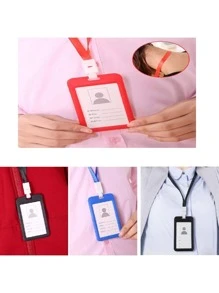 5入組塑料ID徽章夾，超厚防水卡夾，遊輪卡名牌徽章夾，護士，辦公室和學校 - 黑色 - 查看 9