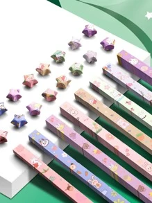 540 Sheets Lucky Star Origami, Cartoon Rabbit Handmade Origami Strips, Five-Pointed Star Origami Back To School - View 1