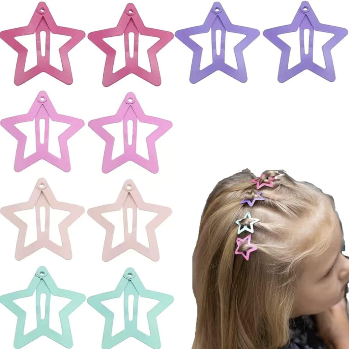 20 cái Cô gái Ngẫu nhiên Thiết kế ngôi sao Kẹp tóc Đối với Tóc Đồ trang trí - Nhiều màu - Xem 1