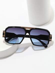 男士平顶时尚眼镜，休闲配饰，沙滩配饰，打造街头风造型，适合搭配毛衣、夹克、连帽衫、运动衫、皮裤和工装裤，是夏季海滩度假、户外活动和旅行的理想之选。 - 漸層 - 查看 1