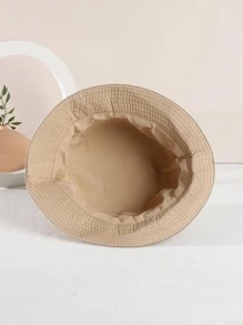 1 Miếng Trẻ em Mỉm cười Mặt Thêu Polyester Thời trang Mũ xô Đối với Cuộc sống hàng ngày - Màu Khaki - Xem 3