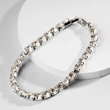 男士 2 件装奢华菱形水钻和方晶锆石手链