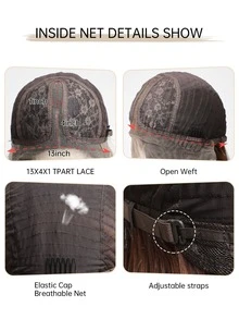 HAIRCUBE 13*4*1 女式 T 形部分蕾絲假髮，28 英寸黑色假髮迷人蓬鬆黑色蕾絲假髮女式浪漫優雅黑色中分長捲曲合成蕾絲假髮 - 黑色 - 查看 7