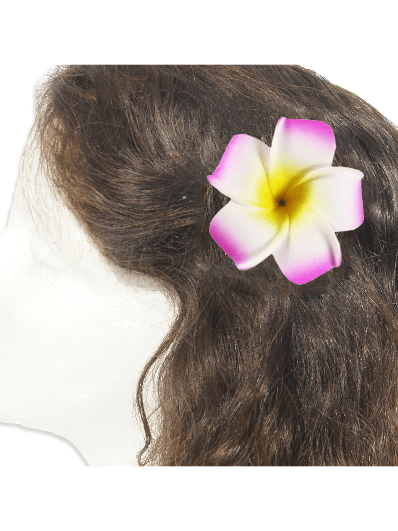 Women's Fashion 3pcs Hawaiian White Plumeria Flower Foam Hair Clip
