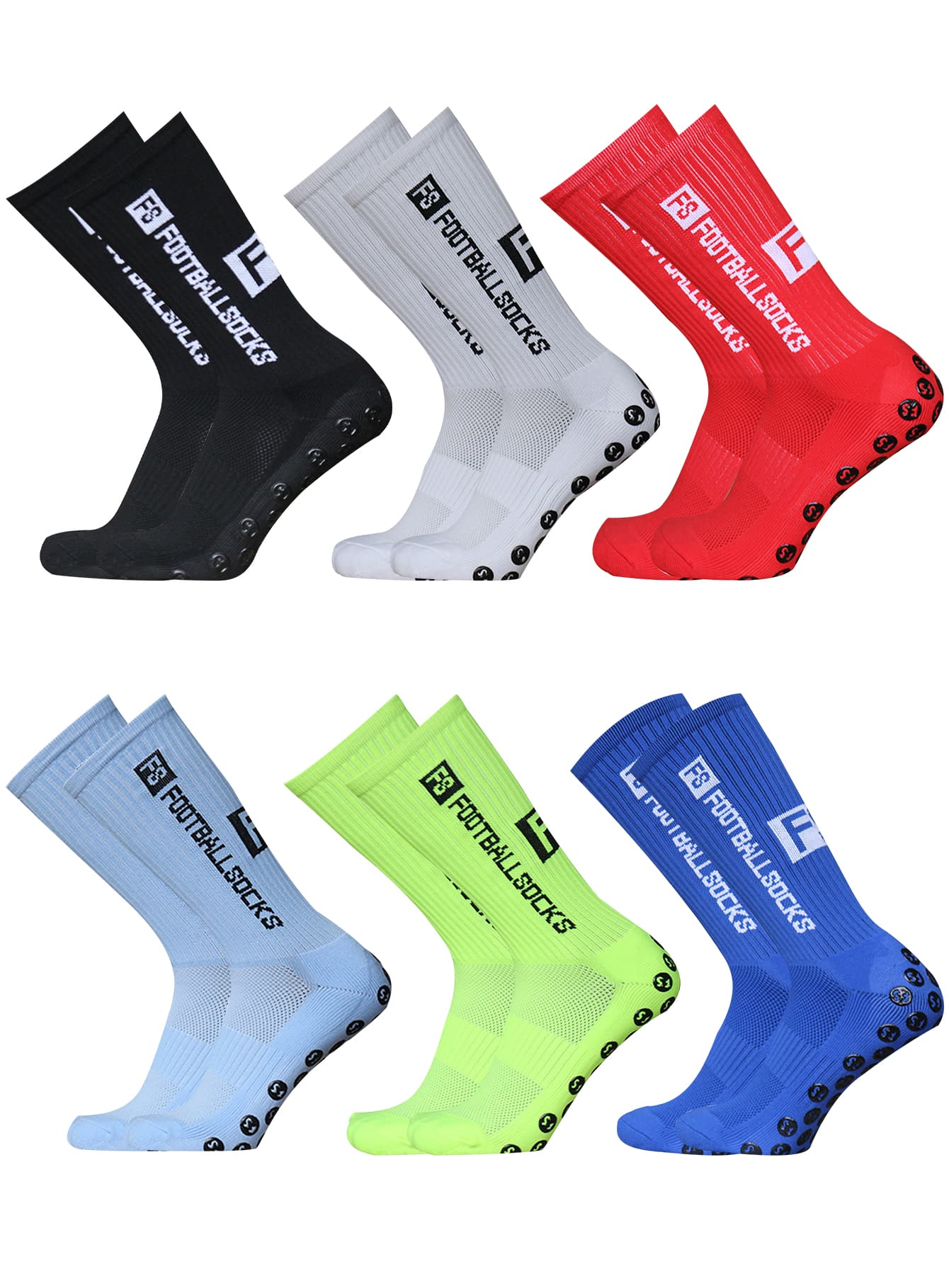 运动户外男士字母图案防滑足球袜