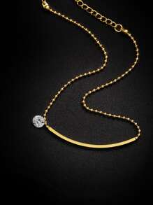 Nooxian 1pc Simple Stainless Steel Anklet Suitable For Women - Yellow Gold - View 4