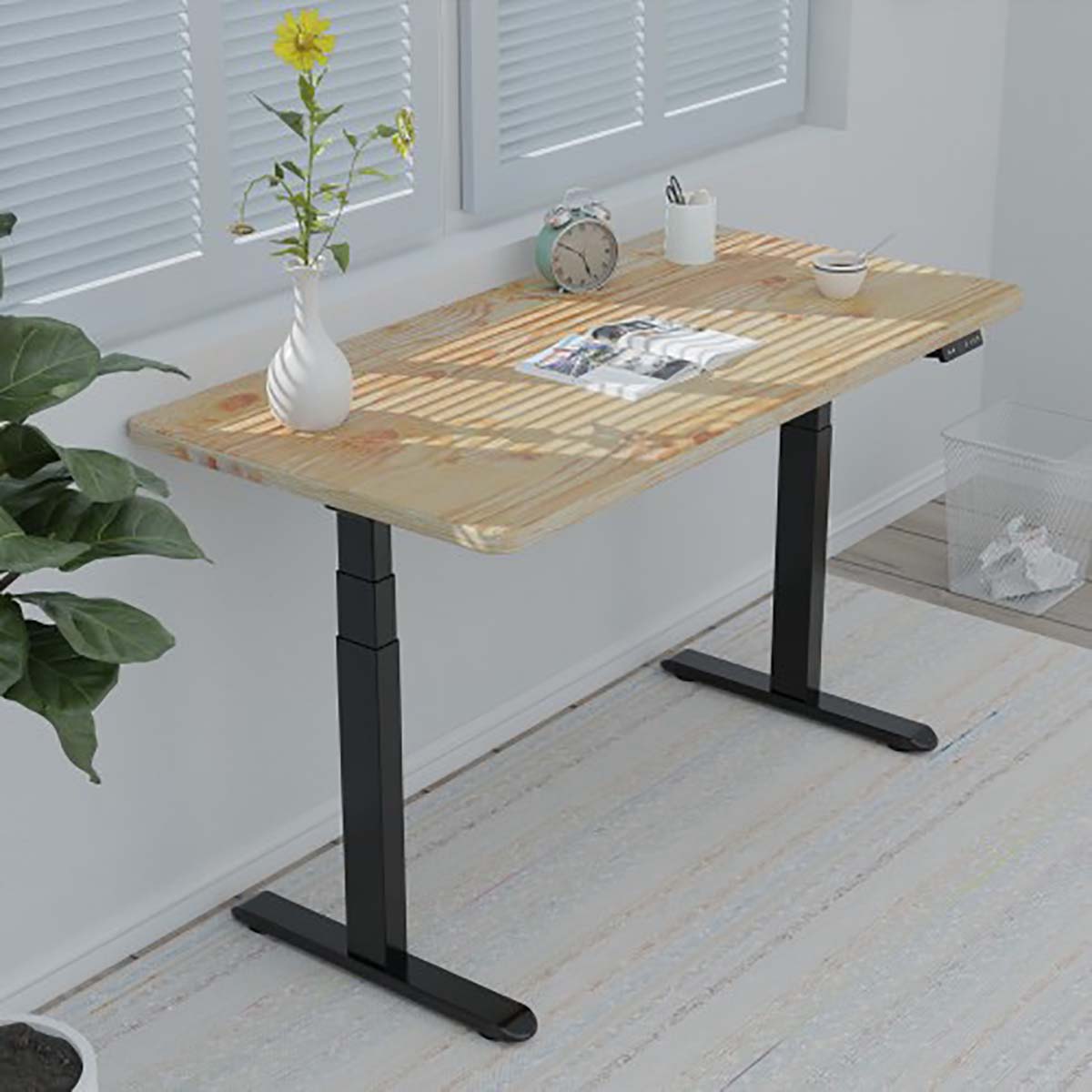Electric Stand up Desk Frame Height Adjustable Table Legs Sit Stand Desk Frame Up to Ergonomic Standing Desk Base Workstation Frame Only - 彩色 - 查看 1
