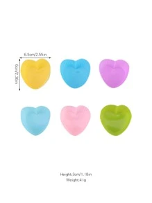 烘烤模具套裝,蛋糕&麵包模具,矽膠心形杯子,6入組/套 - 彩色 - 查看 4