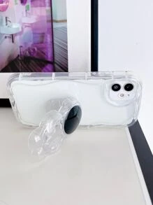 Astronaut Decor Clear Phone Case With Stand - Clear - View 3