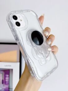 Astronaut Decor Clear Phone Case With Stand - Clear - View 5