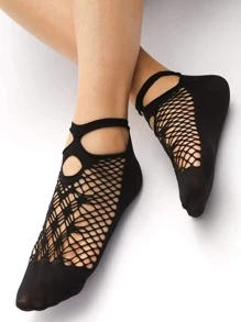 Ren Trang trí Lưới thoáng khí Nylon Vớ - màu đen - Xem 7