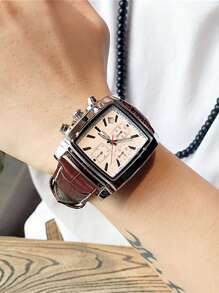 MEGIR MEGIR Luxury Business Square Men's Waterproof Chronograph Watch