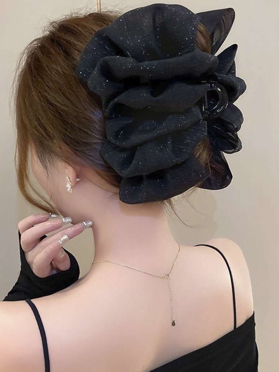 1 cái Kẹp tóc dạng lưới bong bóng ngọt ngào dành cho nữ Thanh lịch - màu đen - Xem 1