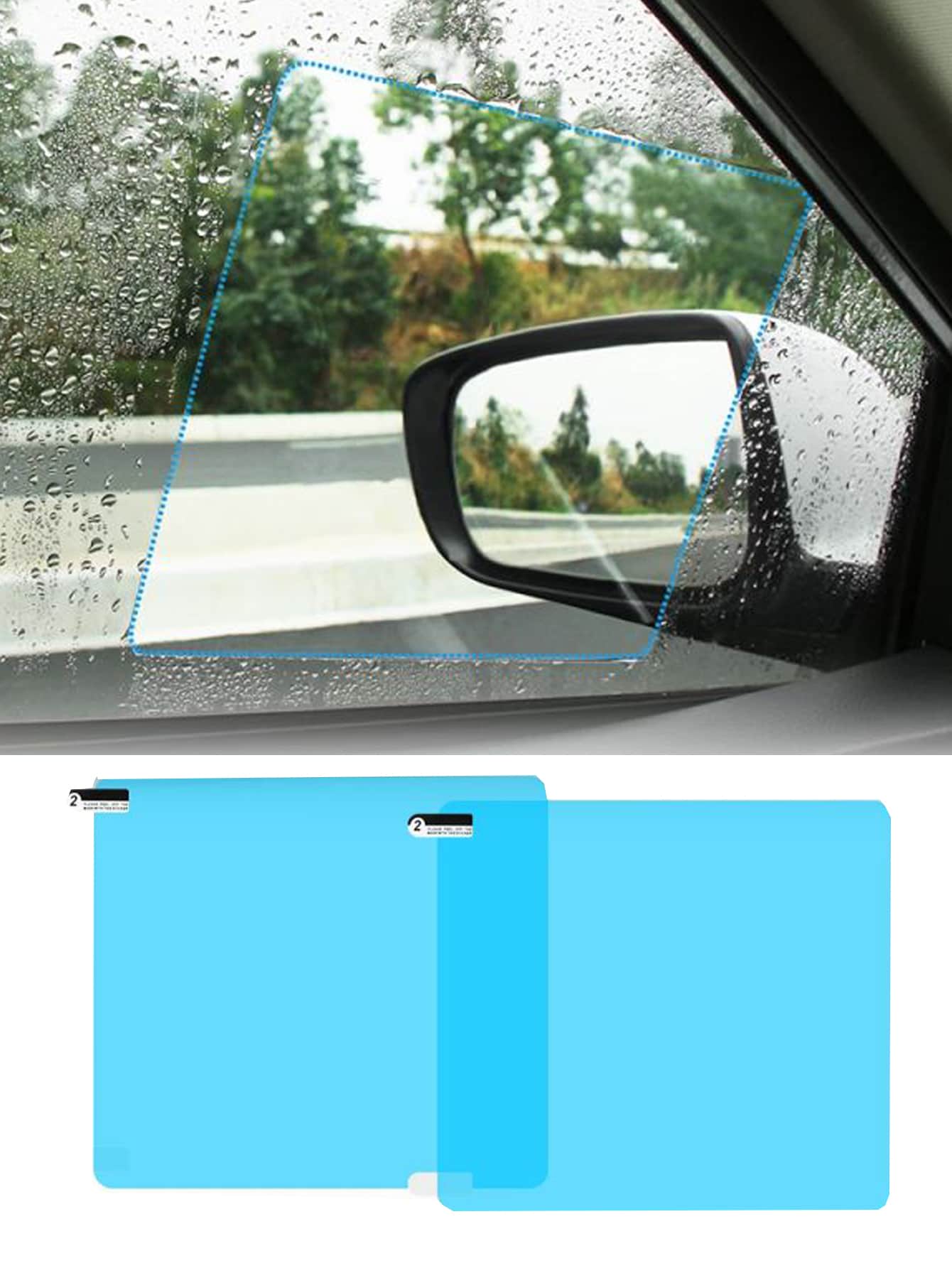 2pcs 175 X 200 mm Car Rearview Mirror Rainproof Film