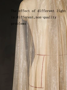 1pc Gradient Two-color Mesh Fabric, Laser Texture See-through Fabric Long Skirt Shawl Creative Handmade Fabric