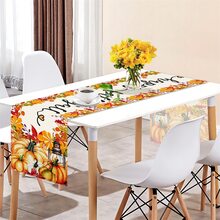 Autumn Pumpkin Pattern Table Runner For Kitchen Party Decoration, 72 Inches X 13 Inches - Multicolor - View 2