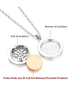 香薰吊墜項鍊生命之樹花朵香水芳香擴散器挂墜項鍊帶10片墊精油項鍊女式 - L - 查看 4