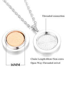 香薰吊墜項鍊生命之樹花朵香水芳香擴散器挂墜項鍊帶10片墊精油項鍊女式 - L - 查看 3