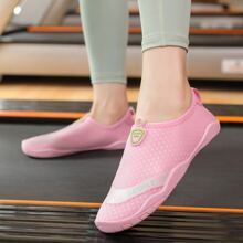 Innen Fitness Schuhe Damen Weicher Boden Springseil Rutschfest Hocken Training Socken mit Schuhe Yoga-Schuhe atmungsaktiv Schnell trocknend - Pink - Übersicht 2