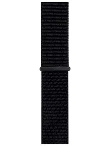 1入組女用男彈性編織替換腕帶透氣運動回環尼龍錶帶相容Apple Watch 錶帶38 毫米40 毫米41 毫米42 毫米44 毫米45 毫米49 毫米Ultra Apple Watch 系列8 7 6 SE 5 4 3 2 1 表帶 - 黑色 - 查看 2