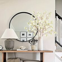 1束塑膠人造花束,Cottagecore人造花束適用於裝飾用品 - 白色 - 查看 4