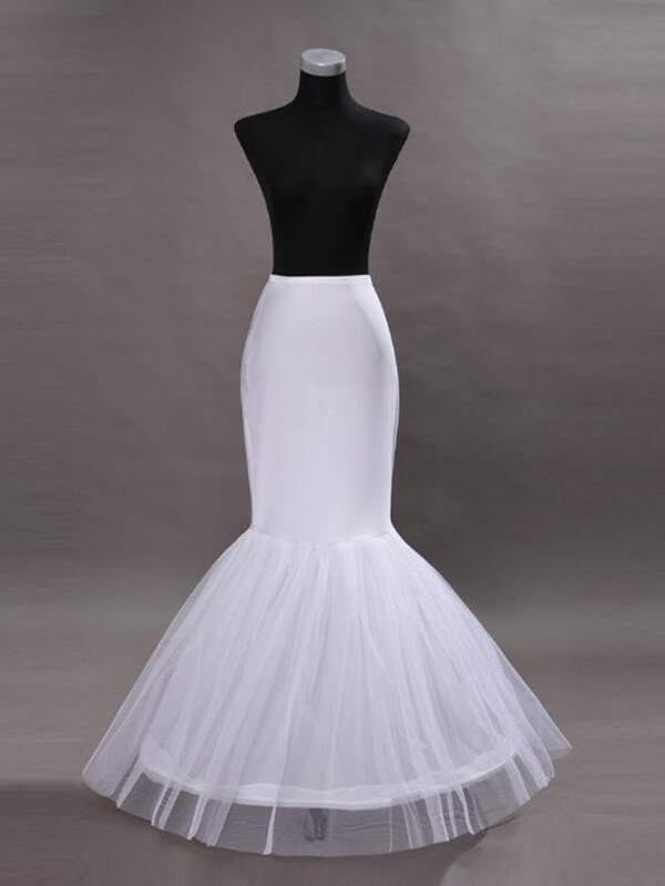 1 قطعة تنورة بتصميم ذيل السمكة للنساء، خصر مشدود أبيض بسلك واحد، فستان زفاف بتنورة مكسرة لتأكيد الشكل، إكسسوار ملابس نسائية لحفلات الهالوين والخريف