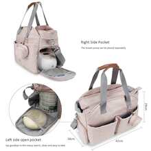 Large Capacity Mommy Bag With Breast Pump Compartment, Shoulder Handbag, Multi-Function Diaper Bag For Mothers And Babies - Pink - View 3