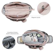 Large Capacity Mommy Bag With Breast Pump Compartment, Shoulder Handbag, Multi-Function Diaper Bag For Mothers And Babies - Pink - View 5