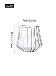 1pc Transparent Glass Water Cup Back To School - Clear - View 3