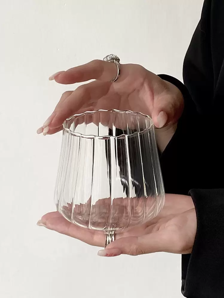 1pc Transparent Glass Water Cup Back To School - Clear - View 2