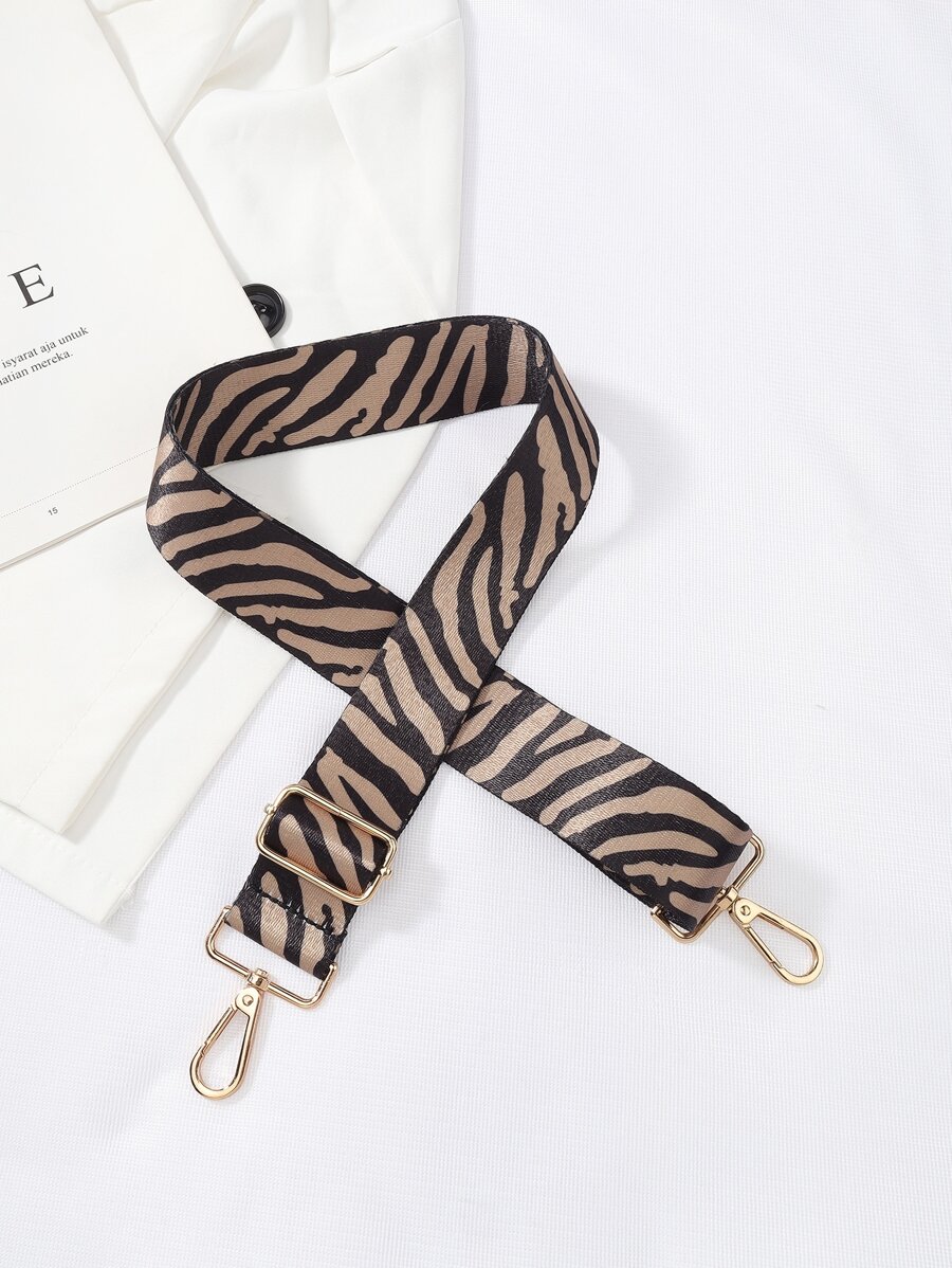 复古几何图案包带可重复使用可调节通用帆布宽肩带女士包袋学校用品包宿舍包户外旅行备用包 - 卡其色 - 查看 1