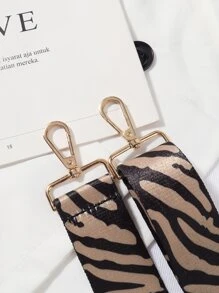 复古几何图案包带可重复使用可调节通用帆布宽肩带女士包袋学校用品包宿舍包户外旅行备用包 - 卡其色 - 查看 3