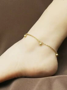 1 Piece Stainless Steel Anklet For Women Gold Color Round Chain Anklet Leg Bracelets On The Leg Jewelry Women Accessories - Gold - View 2