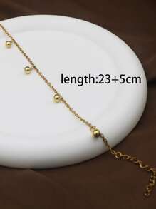 1 Piece Stainless Steel Anklet For Women Gold Color Round Chain Anklet Leg Bracelets On The Leg Jewelry Women Accessories - Gold - View 5