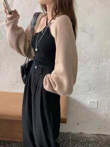 1 Miếng Dệt kim Máy lạnh Phòng Vai Che phủ Đa chức năng Khăn quàng cổ bờ biển Kem chống nắng Khăn choàng - Màu Khaki - Xem 5