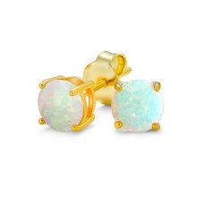 1 đôi 16G Opal Bông tai stud Đối với phụ nữ Nam , Thép không gỉ Vàng MẠ Đồ trang sức Đòn bẩy Đá quý , Màu sắc Trắng - Xanh - Đen , Đường kính 3MM - 4MM - A1-Trắng Opal-1Cặp - Xem 1