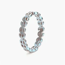 1 Miếng Thời trang Thép Titan S Trang trí chữ cái Nhẫn Cho nam giới Đối với Đồ trang trí Qủa tặng Buổi tiệc - Bạc - Xem 2