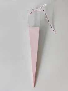 10pcs/pack Single Flower Box For Rose, Fresh Flowers With Clear Crystal And Individual Packaging - Pink - View 1