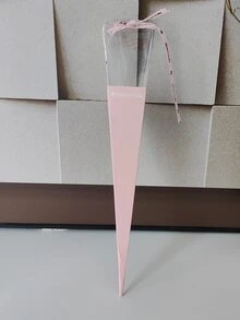 10pcs/pack Single Flower Box For Rose, Fresh Flowers With Clear Crystal And Individual Packaging - Pink - View 2