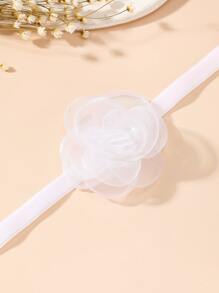 1 Miếng Lưới Ruy băng Hoa Trang trí Dây chuyền Đối với Của phụ nữ Ngày - trắng - Xem 3