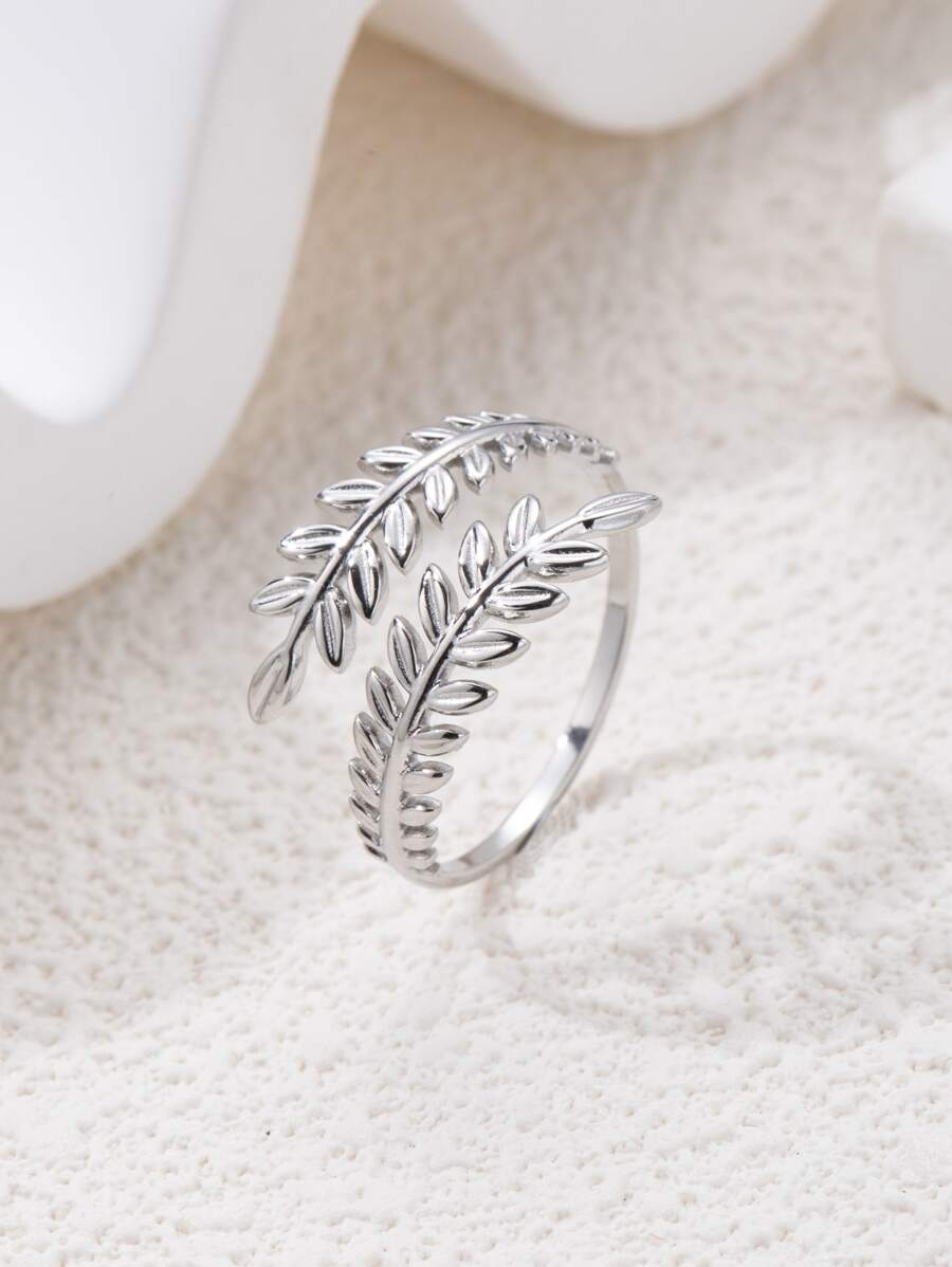 1pc Fashion Dopamine Inspired Baroque Style Wheat Ear Adjustable Stainless Steel Open Ring, Chunky Jewelry For Women Daily Wear Gift