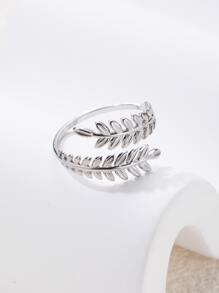 1pc Fashion Dopamine Inspired Baroque Style Wheat Ear Adjustable Stainless Steel Open Ring, Chunky Jewelry For Women Daily Wear Gift