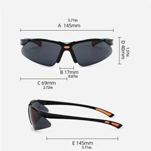 1副圍裹設計防風騎行眼鏡 - 灰色 - 查看 4